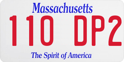 MA license plate 110DP2