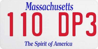 MA license plate 110DP3