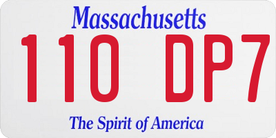 MA license plate 110DP7