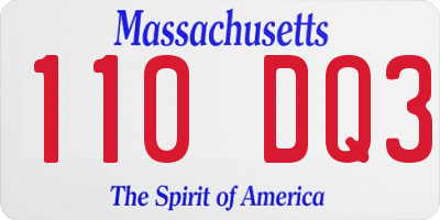 MA license plate 110DQ3