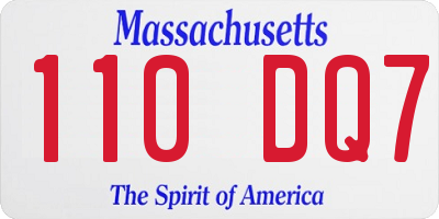 MA license plate 110DQ7