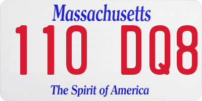MA license plate 110DQ8