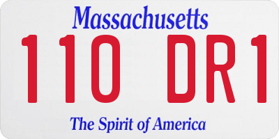 MA license plate 110DR1