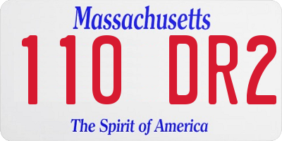 MA license plate 110DR2
