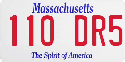 MA license plate 110DR5