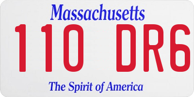 MA license plate 110DR6