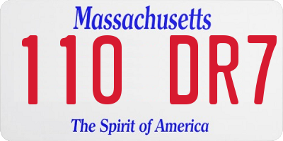MA license plate 110DR7