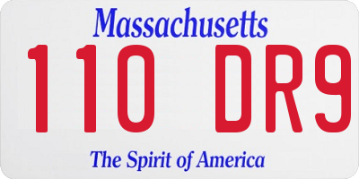 MA license plate 110DR9