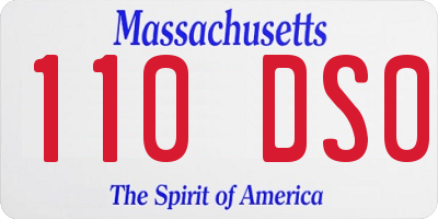 MA license plate 110DS0