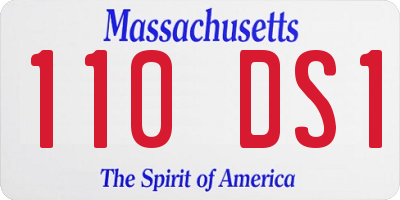 MA license plate 110DS1