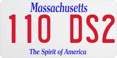 MA license plate 110DS2