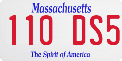 MA license plate 110DS5