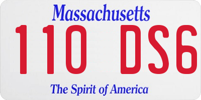 MA license plate 110DS6