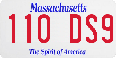 MA license plate 110DS9