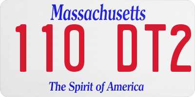 MA license plate 110DT2