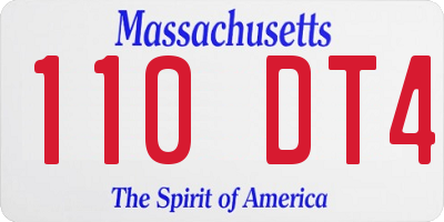 MA license plate 110DT4