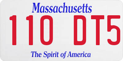 MA license plate 110DT5