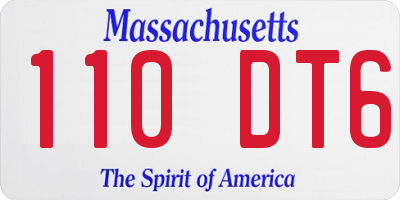 MA license plate 110DT6