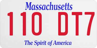 MA license plate 110DT7