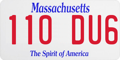 MA license plate 110DU6