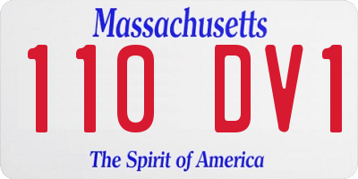MA license plate 110DV1