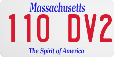 MA license plate 110DV2