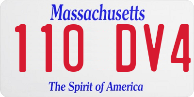 MA license plate 110DV4