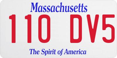 MA license plate 110DV5