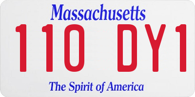 MA license plate 110DY1