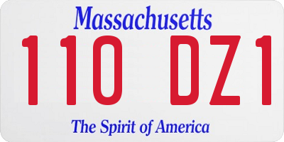 MA license plate 110DZ1