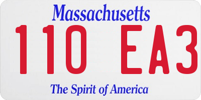 MA license plate 110EA3