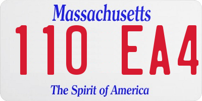 MA license plate 110EA4