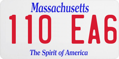 MA license plate 110EA6