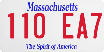 MA license plate 110EA7