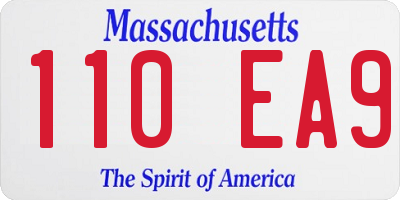 MA license plate 110EA9