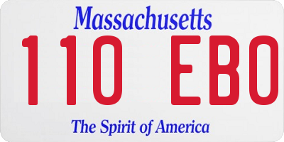 MA license plate 110EB0