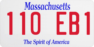 MA license plate 110EB1