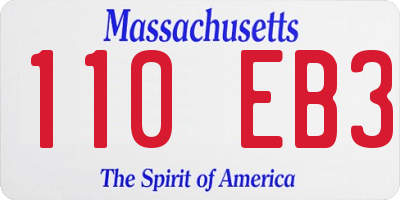 MA license plate 110EB3