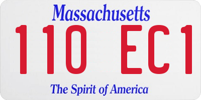 MA license plate 110EC1