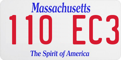 MA license plate 110EC3