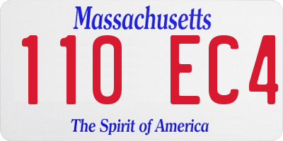 MA license plate 110EC4