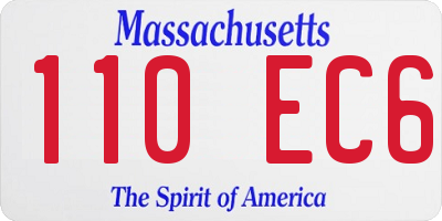 MA license plate 110EC6