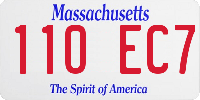 MA license plate 110EC7