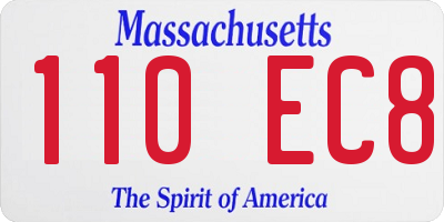 MA license plate 110EC8