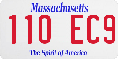 MA license plate 110EC9