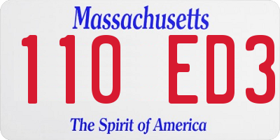 MA license plate 110ED3