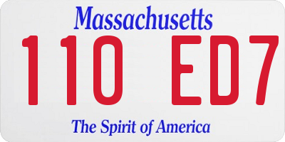 MA license plate 110ED7