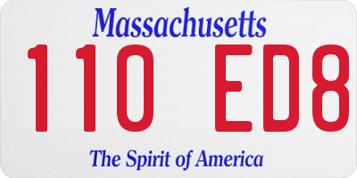 MA license plate 110ED8