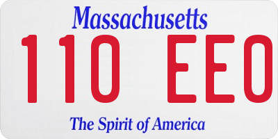 MA license plate 110EE0