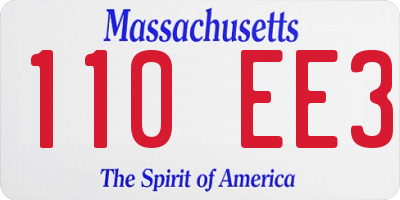 MA license plate 110EE3